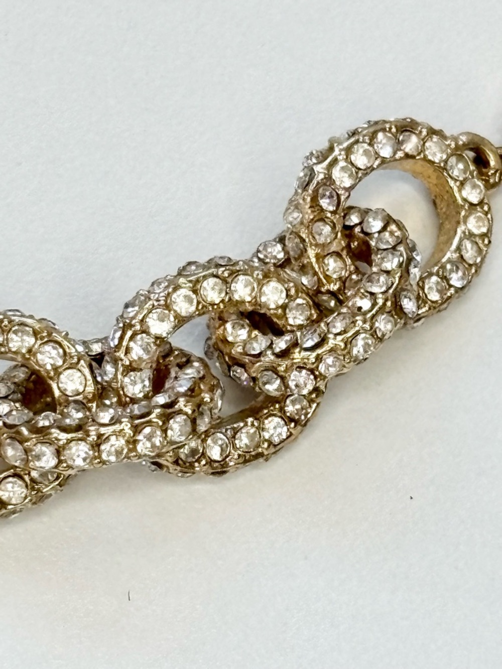 Jessica Simpson Gold Crystal Link Slider Bracelet with Clear Stones - Picture 4 of 6